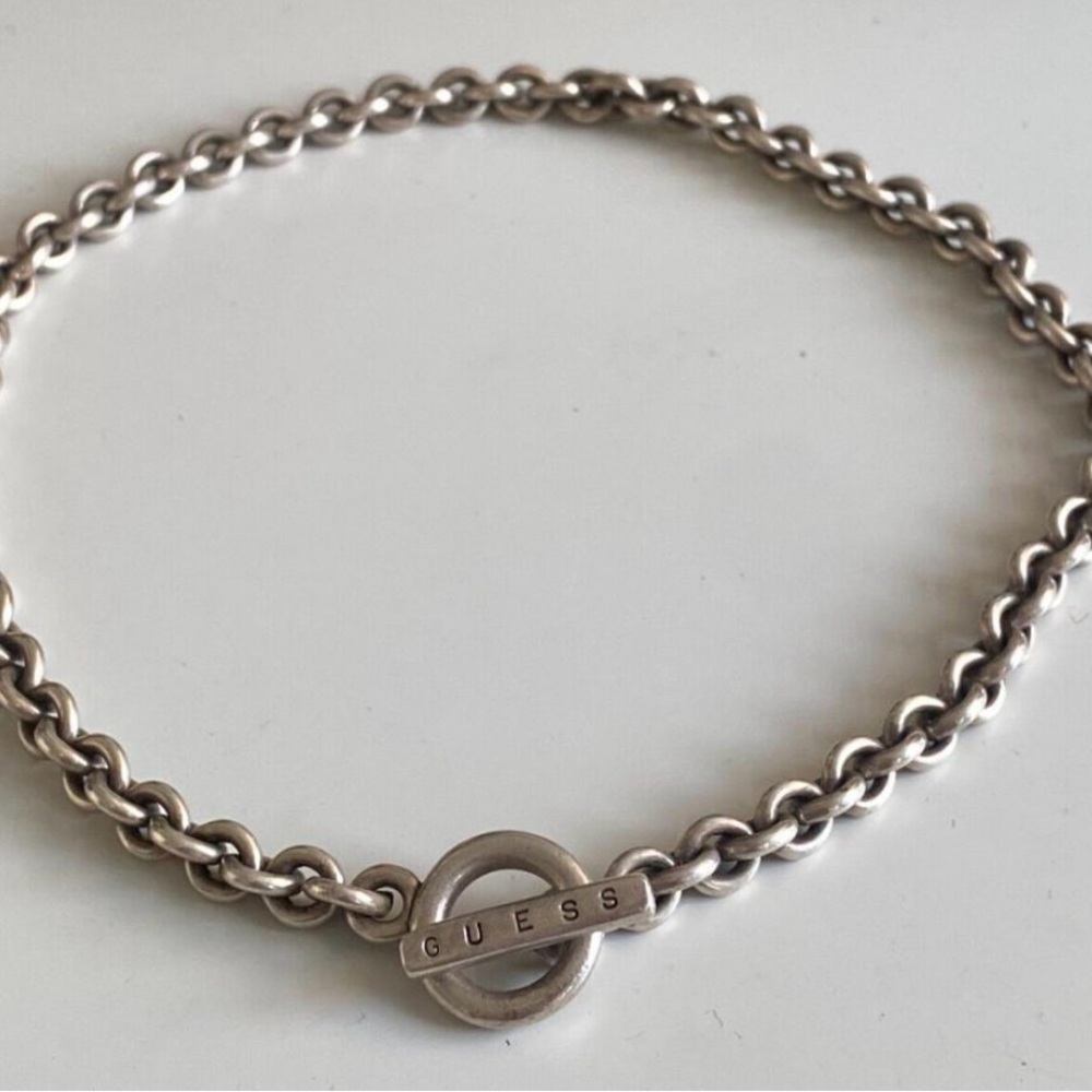 Guess Antique Silver  Chain Necklace